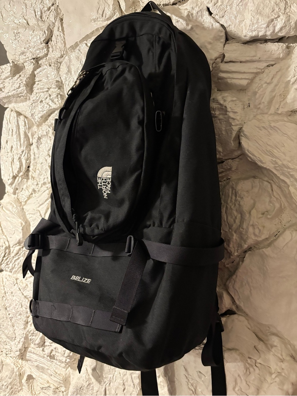 The North Face Black Backpack with White Logo